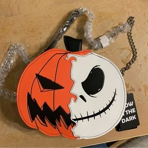 The Nightmare Before Christmas Jack Pumpkin Split Glow-In-The-Dark Crossbody NWT